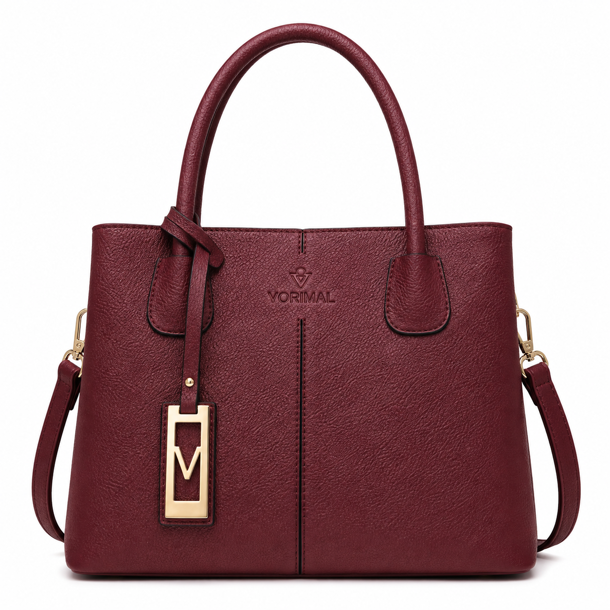0c630d5e-d507-4f94-9e2c-8c39483caffb Vorimal Burgundy Structured Satchel Handbag for Women - Image 1
