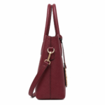 Vorimal Burgundy Structured Satchel Handbag for Women - Image 3