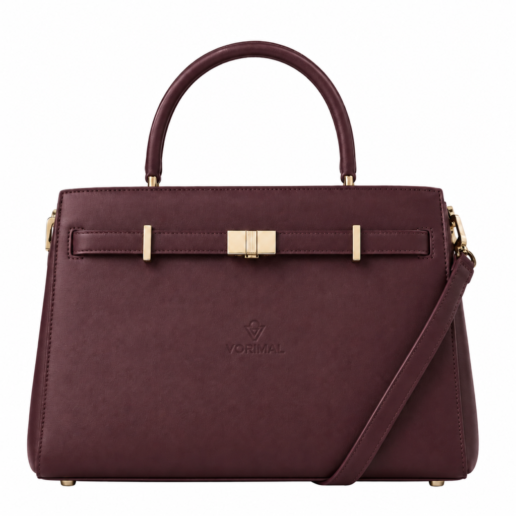 Structured Satchel Handbag with Strap