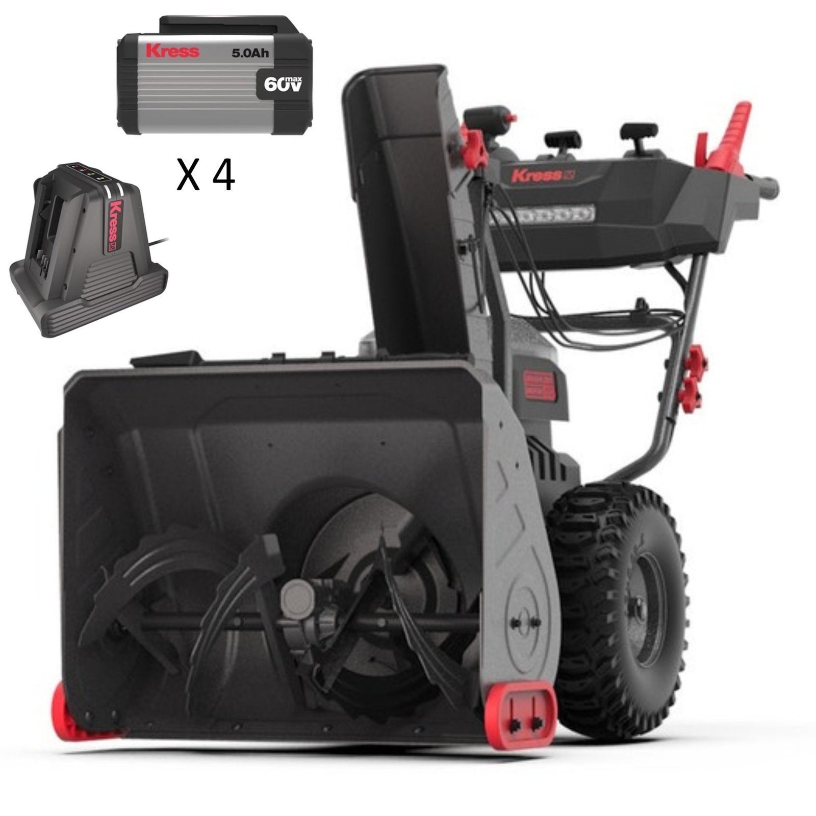 KG470_MainIage_222ded3b-349c-4483-be2c-dcaf798dc11a.jpg Kress KG471 60V 24-Inch 2-Stage Cordless Snow Thrower Kit (4×5Ah Batteries & Charger) - Image 1