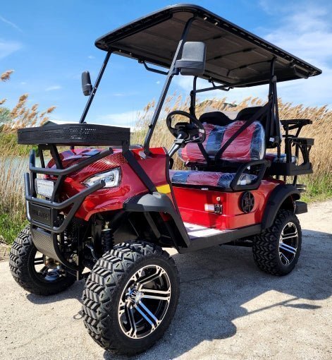 RenegadePlusRed_a_531be661-1dab-4cdb-959c-fa01aab511f4.jpg New 48V Electric Golf Cart 4 Seater Lifted Renegade+ Edition Utility Golf UTV Compare To Coleman Kandi 4p - Image 1